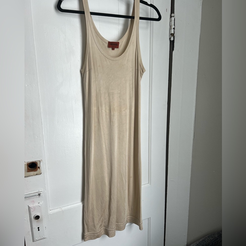 Missoni silky slip dress in nude